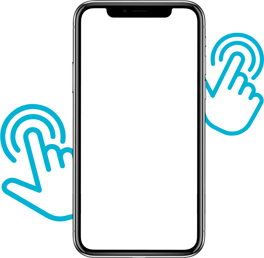 Imagem representando um celular com ícones em azul ao redor
