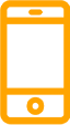 Icone na cor amarela de um celular