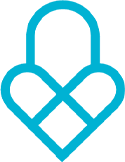 Icone na cor azul em formato de coração 